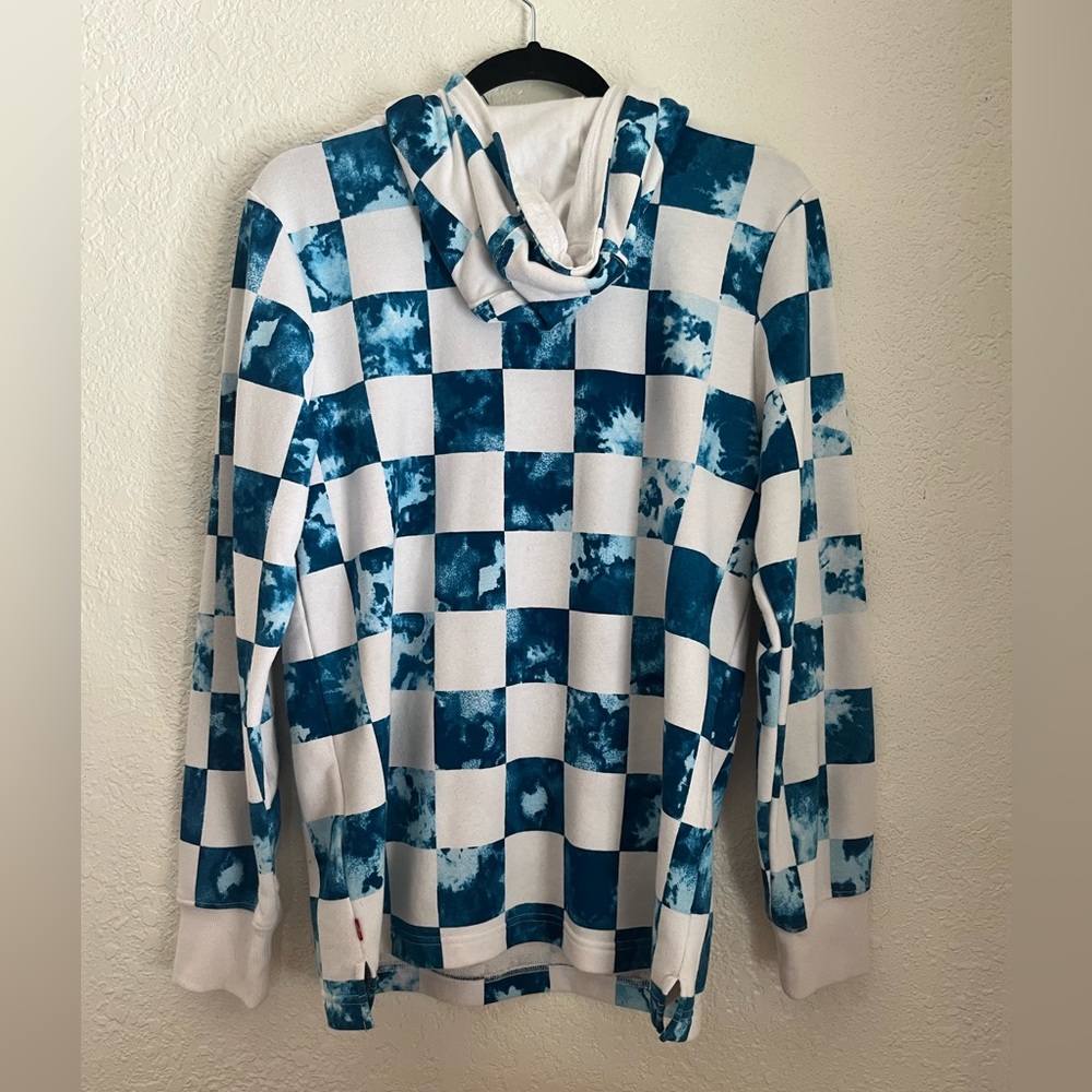 White and Blue Checkered Sweatshirt - Picture 2 of 9